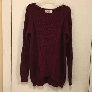 So Knit Sweater Burgundy Large